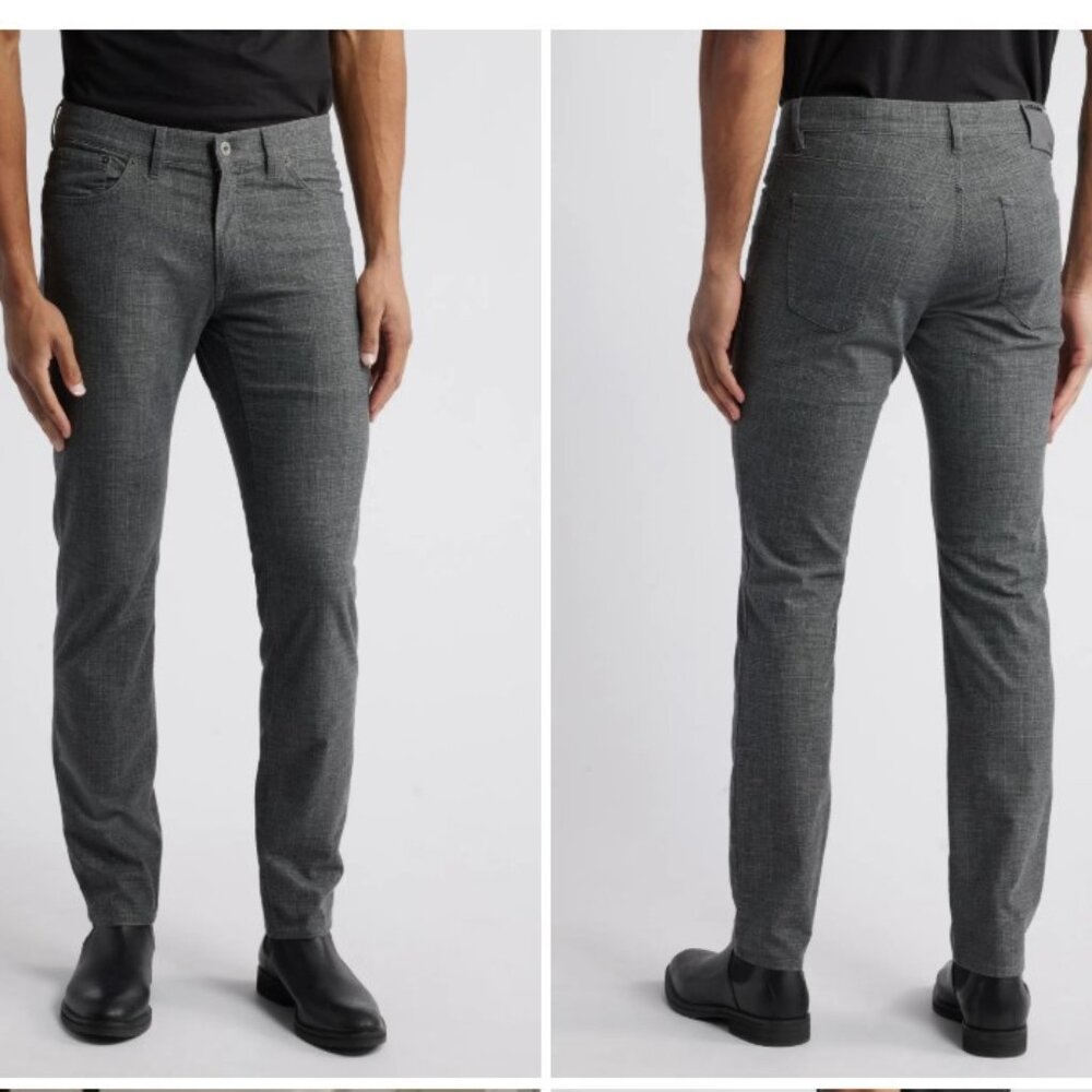 Brax Chuck Modern Fit Plaid Five-Pocket Pants 33/32 Graphite